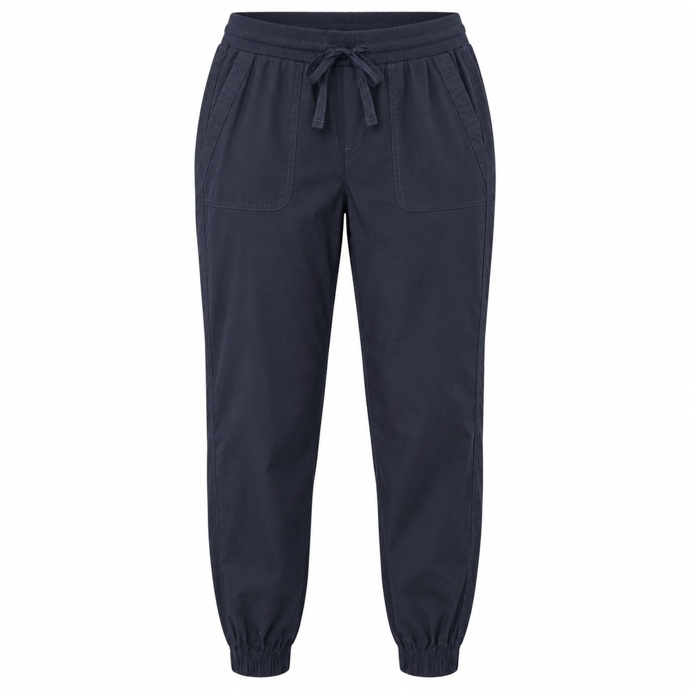 Pact Organic Stretch Poplin Jogger Pants M Midnight Blue Cotton Drawstring